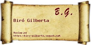 Biró Gilberta névjegykártya